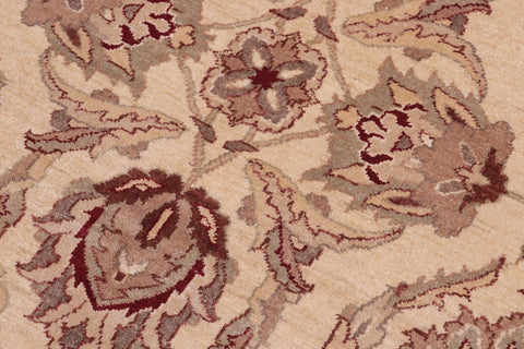handmade Transitional Kafkaz Ivory Brown Hand Knotted RECTANGLE 100% WOOL area rug 5' x 7'