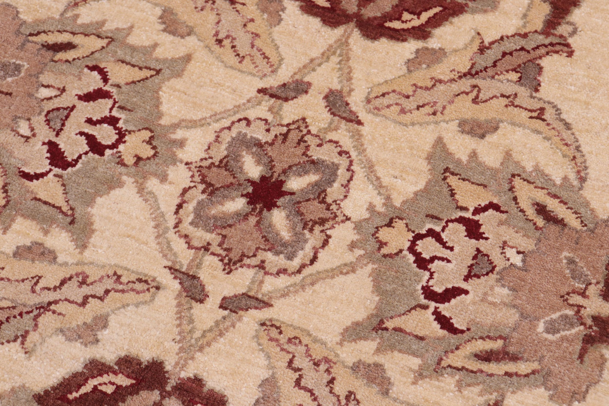 handmade Transitional Kafkaz Ivory Brown Hand Knotted RECTANGLE 100% WOOL area rug 5' x 7'