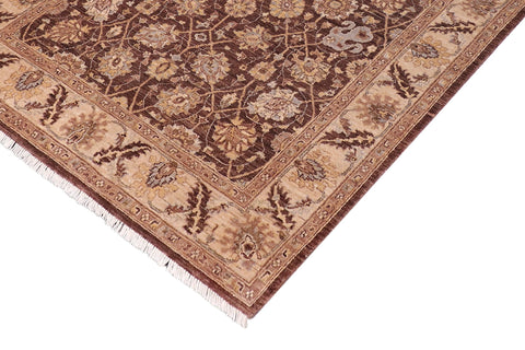 handmade Transitional Kafkaz Brown Tan Hand Knotted RECTANGLE 100% WOOL area rug 5' x 7'