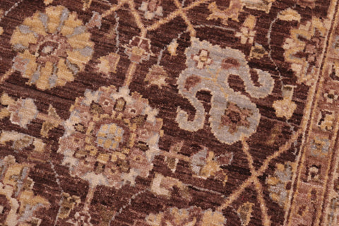 handmade Transitional Kafkaz Brown Tan Hand Knotted RECTANGLE 100% WOOL area rug 5' x 7'