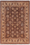 handmade Traditional Kafkaz Brown Tan Hand Knotted RECTANGLE 100% WOOL area rug 5 x 7