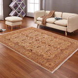 handmade Traditional Kafkaz Tan Gold Hand Knotted RECTANGLE 100% WOOL area rug 5 x 7