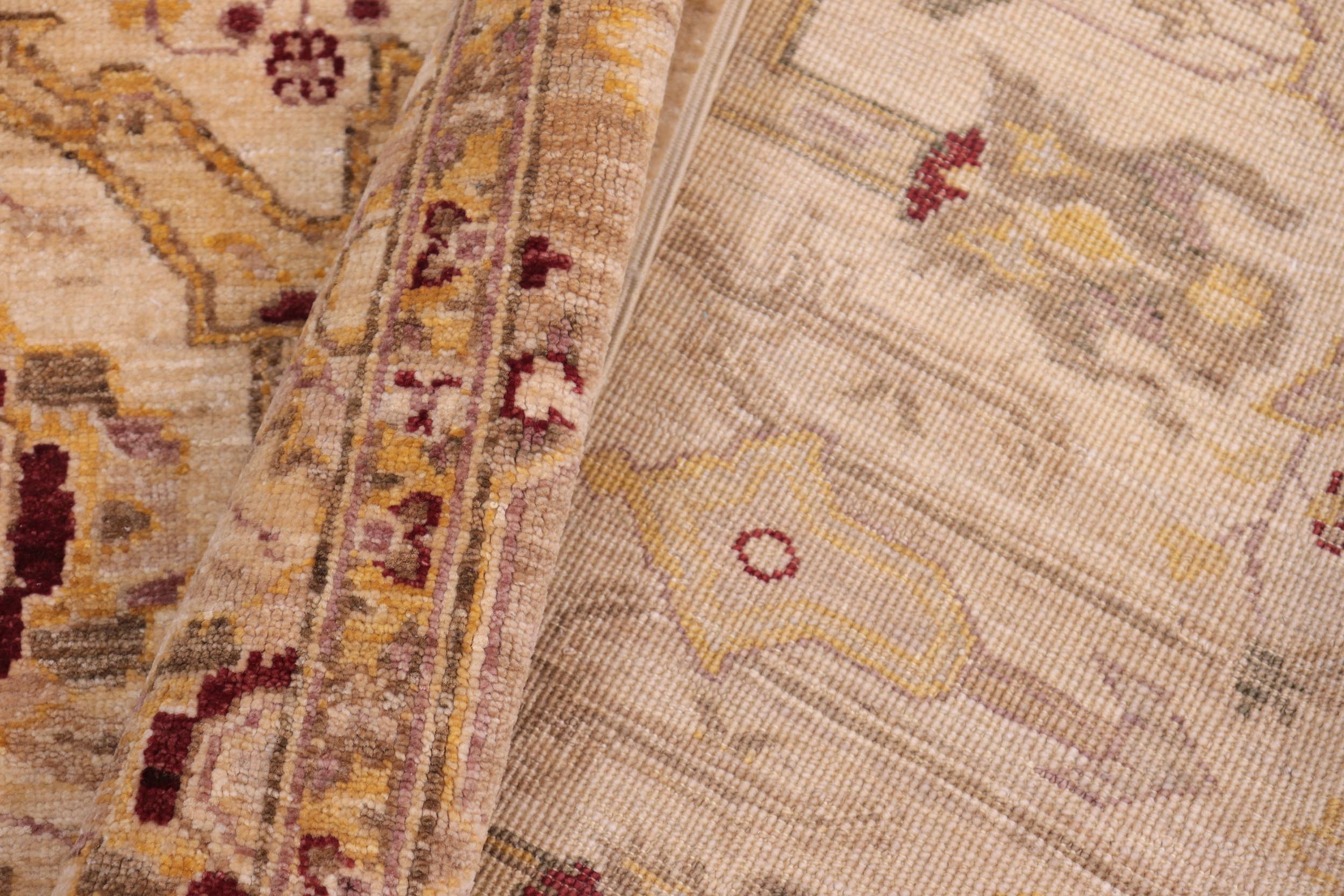 handmade Traditional Kafkaz Tan Gold Hand Knotted RECTANGLE 100% WOOL area rug 5x7