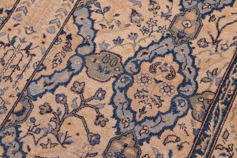 handmade Transitional Design Tan Teal Hand Knotted RECTANGLE 100% WOOL area rug 5' x 7'