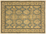 handmade Transitional Design Tan Teal Hand Knotted RECTANGLE 100% WOOL area rug 5x7