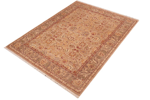 handmade Traditional Kafkaz Tan Lt. Brown Hand Knotted RECTANGLE 100% WOOL area rug 5x7