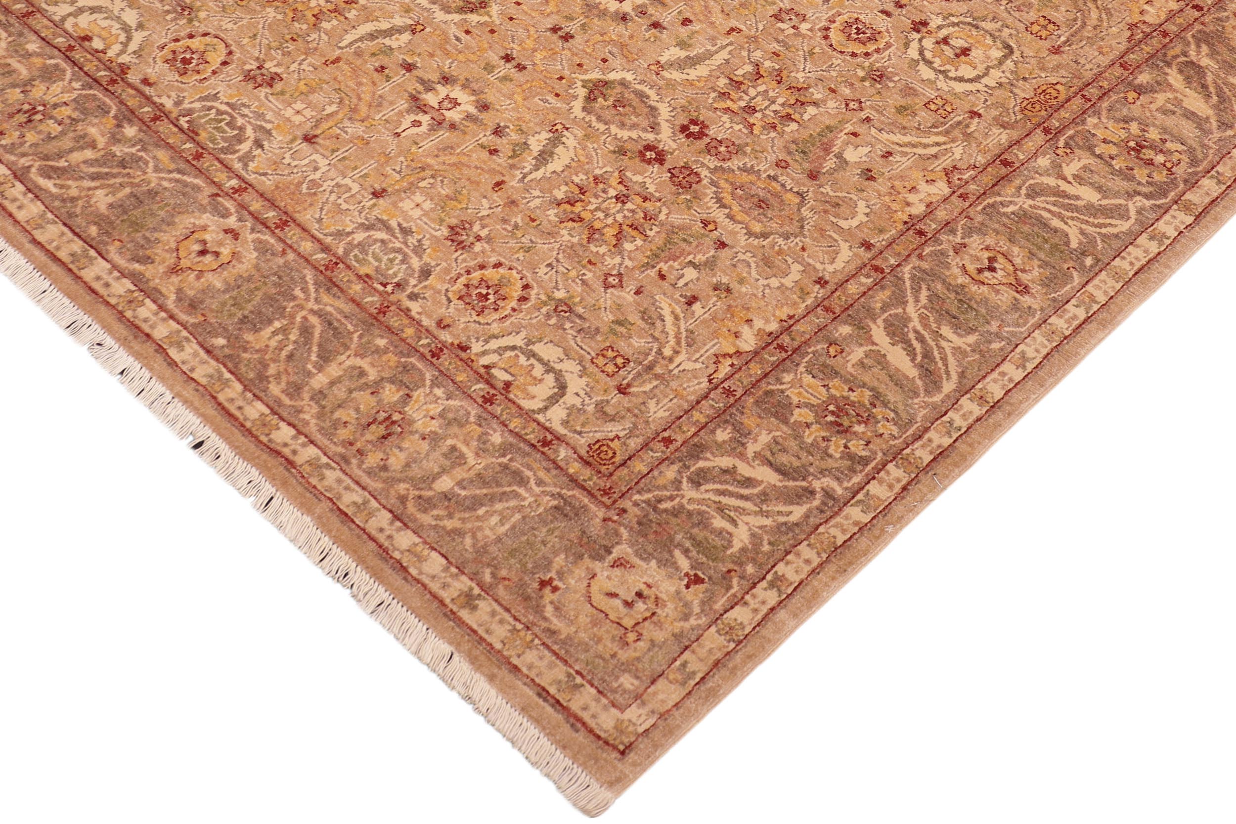 handmade Traditional Kafkaz Tan Lt. Brown Hand Knotted RECTANGLE 100% WOOL area rug 5x7