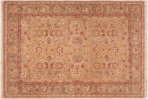 handmade Traditional Kafkaz Tan Lt. Brown Hand Knotted RECTANGLE 100% WOOL area rug 5x7