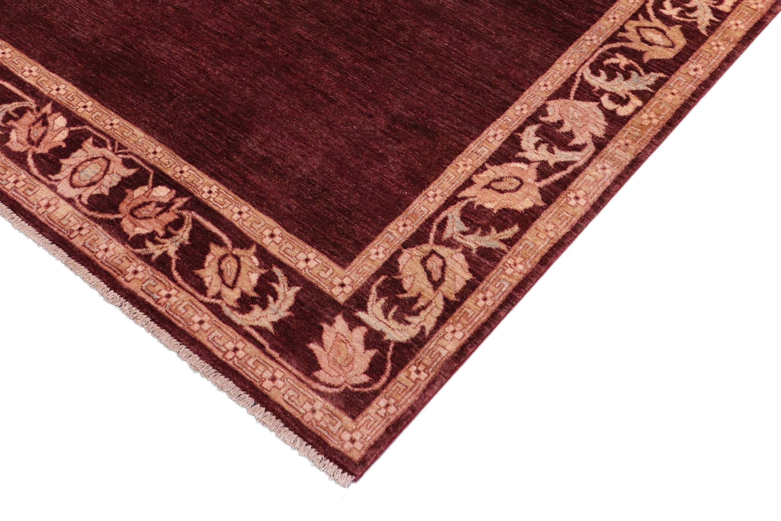 handmade Modern Gabbeh Maroon Beige Hand Knotted RECTANGLE 100% WOOL area rug 5' x 7'