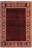 handmade Modern Gabbeh Maroon Beige Hand Knotted RECTANGLE 100% WOOL area rug 5 x 7