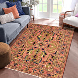 handmade Traditional Kafkaz Rust Rust Hand Knotted RECTANGLE 100% WOOL area rug 5 x 7