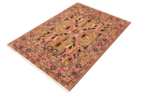 handmade Traditional Kafkaz Rust Rust Hand Knotted RECTANGLE 100% WOOL area rug 5x7