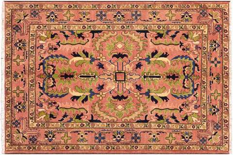 handmade Traditional Kafkaz Rust Rust Hand Knotted RECTANGLE 100% WOOL area rug 5x7