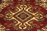 handmade Geometric Super Kazak Red Beige Hand Knotted RECTANGLE 100% WOOL area rug 4 x 6