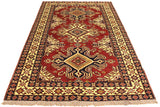 handmade Geometric Super Kazak Red Beige Hand Knotted RECTANGLE 100% WOOL area rug 4 x 6
