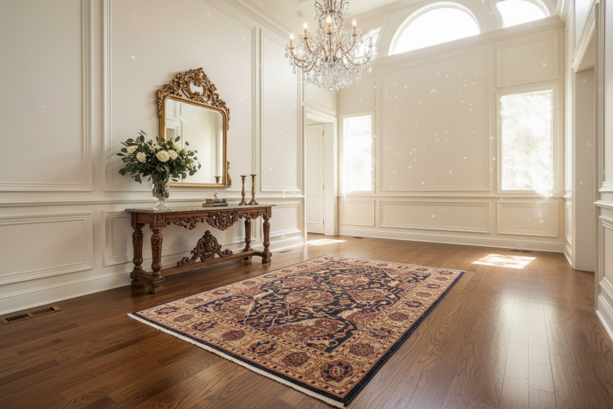 handmade Traditional Kafkaz Blue Gold Hand Knotted RECTANGLE 100% WOOL area rug 5x7