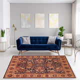 handmade Traditional Kafkaz Blue Gold Hand Knotted RECTANGLE 100% WOOL area rug 5 x 7