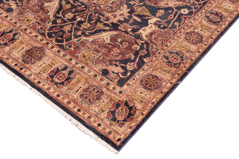 handmade Traditional Kafkaz Blue Gold Hand Knotted RECTANGLE 100% WOOL area rug 5x7