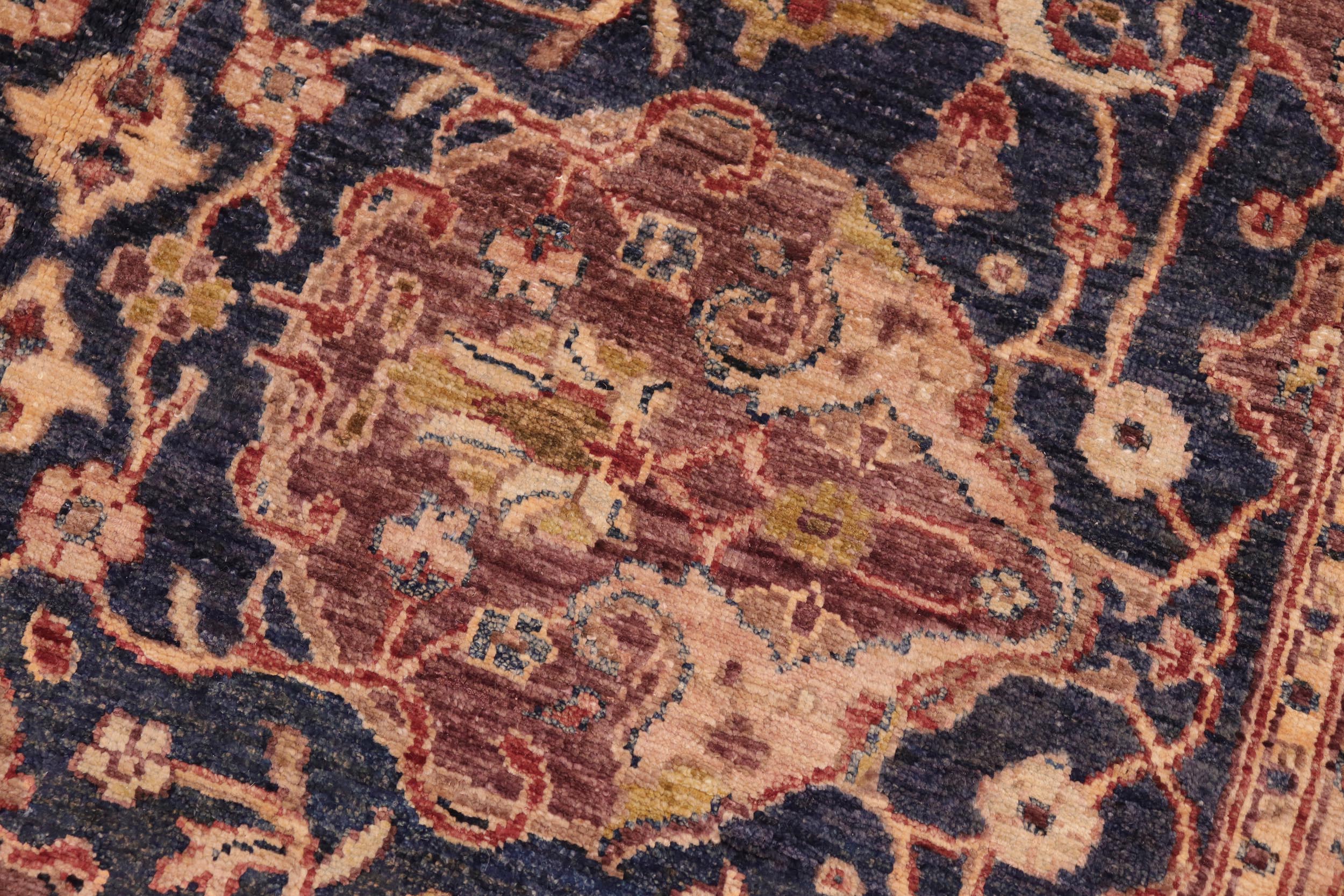 handmade Traditional Kafkaz Blue Gold Hand Knotted RECTANGLE 100% WOOL area rug 5x7