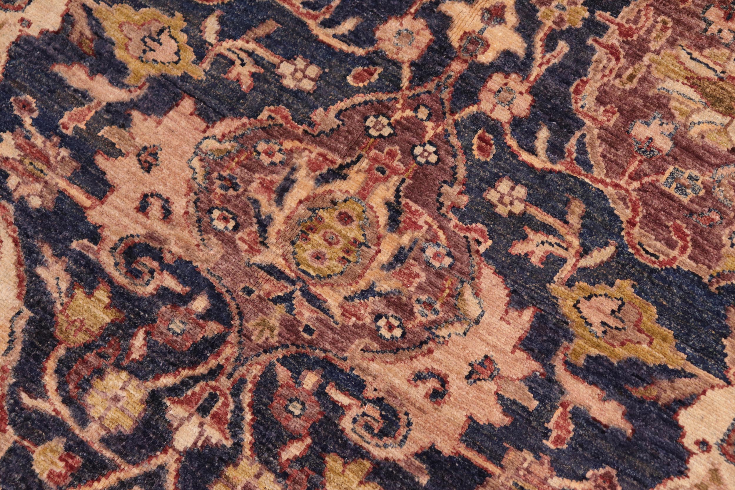 handmade Traditional Kafkaz Blue Gold Hand Knotted RECTANGLE 100% WOOL area rug 5x7