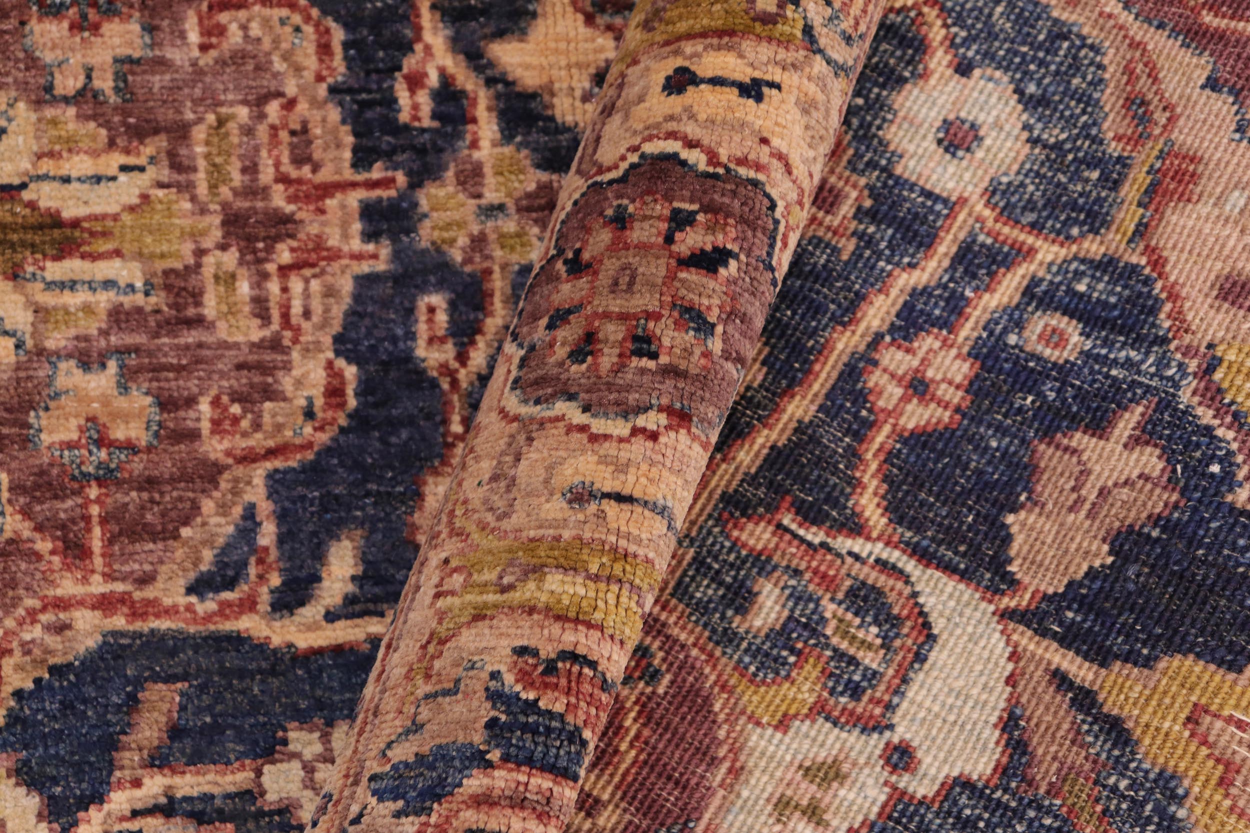 handmade Traditional Kafkaz Blue Gold Hand Knotted RECTANGLE 100% WOOL area rug 5x7
