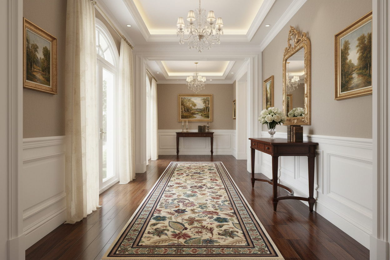 handmade Traditional Gulberg Beige Green Hand Knotted RUNNER 100% WOOL area rug 3' x 13'
