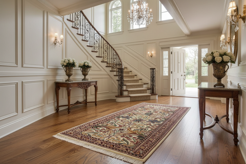handmade Traditional Internation Beige Brown Hand Knotted RUNNER 100% WOOL area rug 3' x 10'