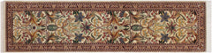 handmade Traditional Internation Beige Brown Hand Knotted RUNNER 100% WOOL area rug 3x10