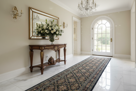 handmade Traditional Tabriz Black Pink Hand Knotted RUNNER 100% WOOL area rug 3x10