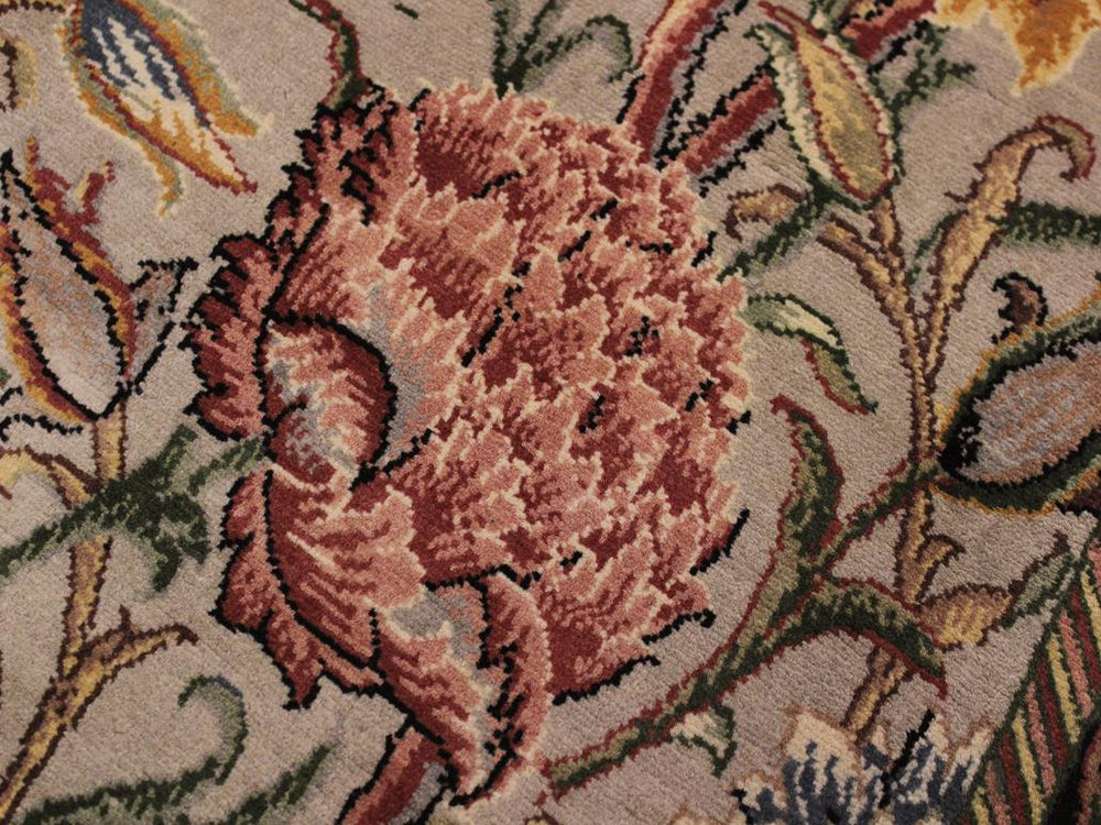 handmade Traditional Kamal Taupe Black Hand Knotted RUNNER 100% WOOL area rug 3x8