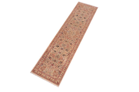 handmade Transitional  Lt. Gray Ivory Hand Knotted RUNNER 100% WOOL area rug 3'X12'