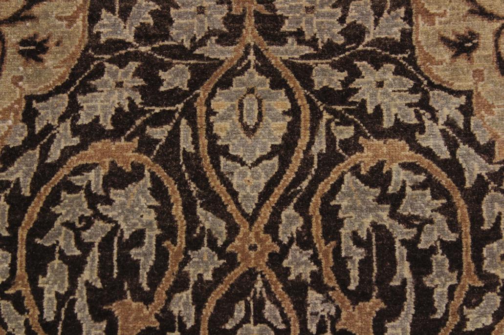 handmade Transitional Veg Dye Brown Gold Hand Knotted RUNNER 100% WOOL area rug 3'X11'