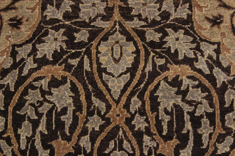 handmade Transitional Veg Dye Brown Gold Hand Knotted RUNNER 100% WOOL area rug 3'X11'