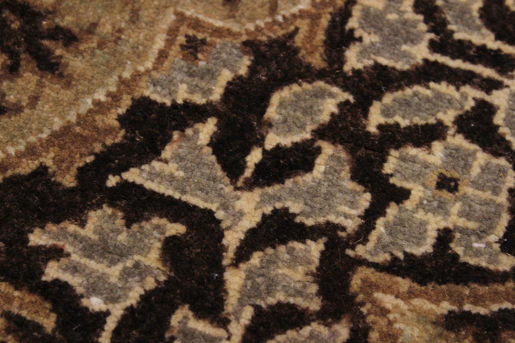 handmade Transitional Veg Dye Brown Gold Hand Knotted RUNNER 100% WOOL area rug 3'X11'