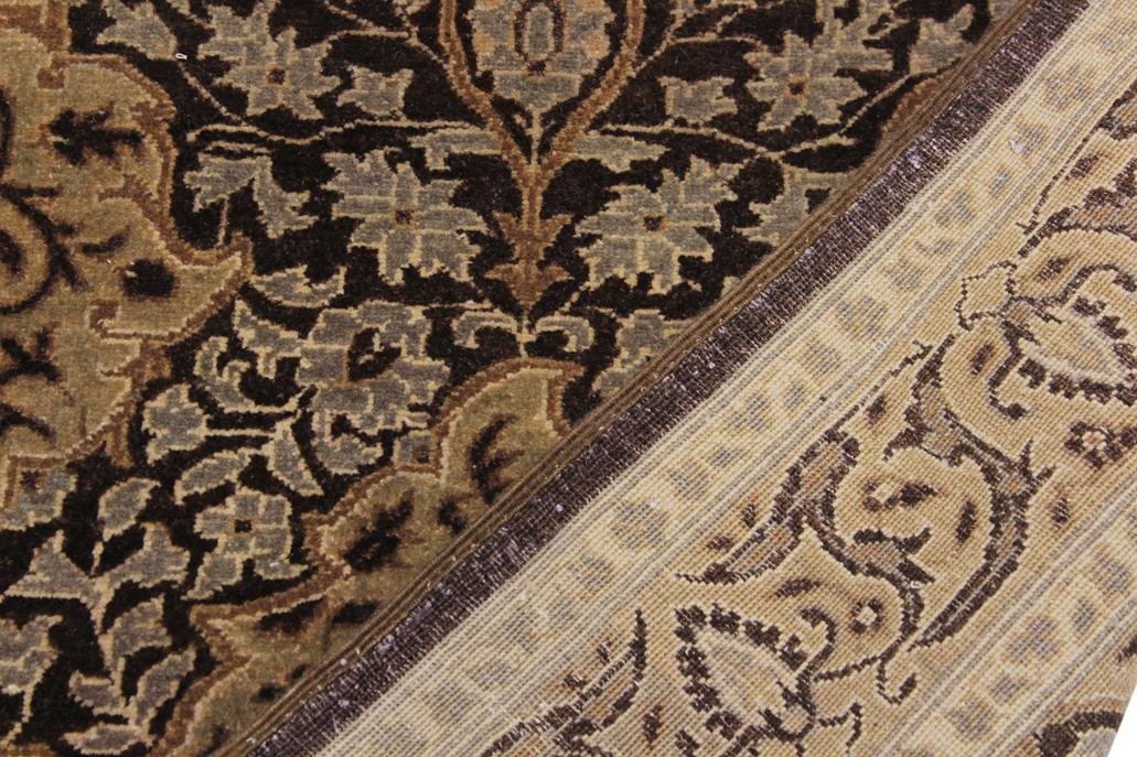 handmade Transitional Veg Dye Brown Gold Hand Knotted RUNNER 100% WOOL area rug 3'X11'
