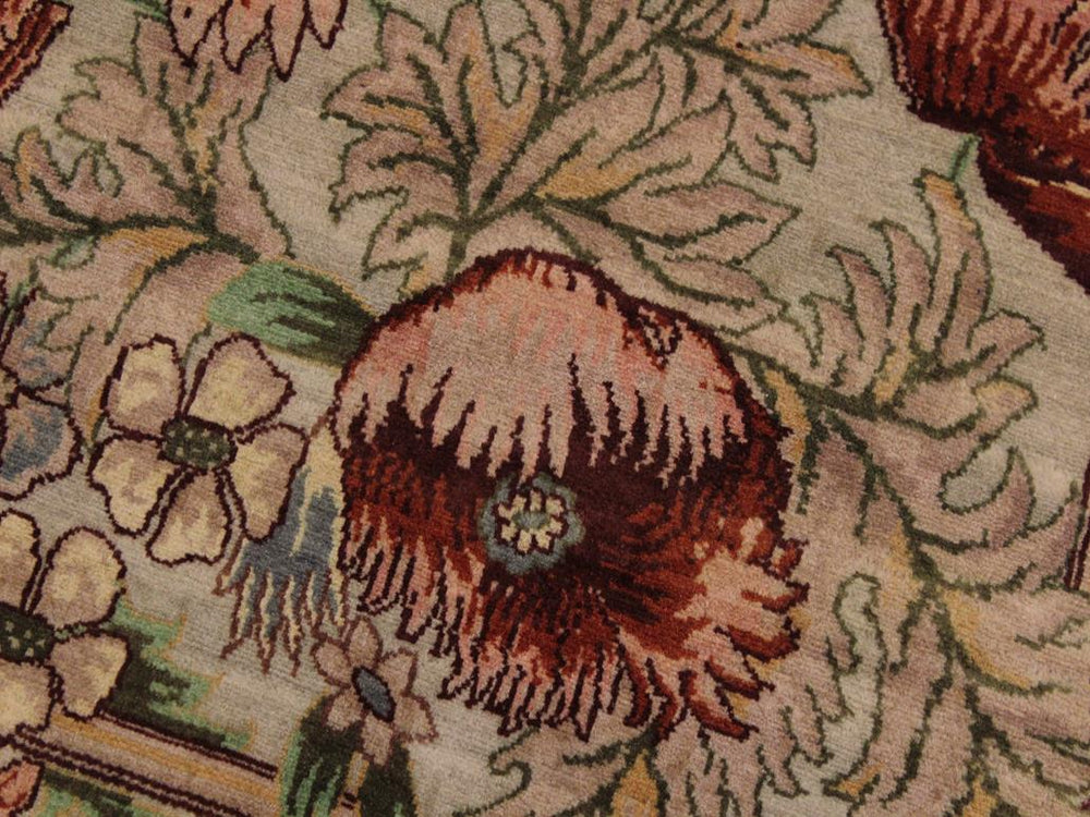 handmade Traditional Nawazish Taupe Green Hand Knotted RUNNER 100% WOOL area rug 2x12