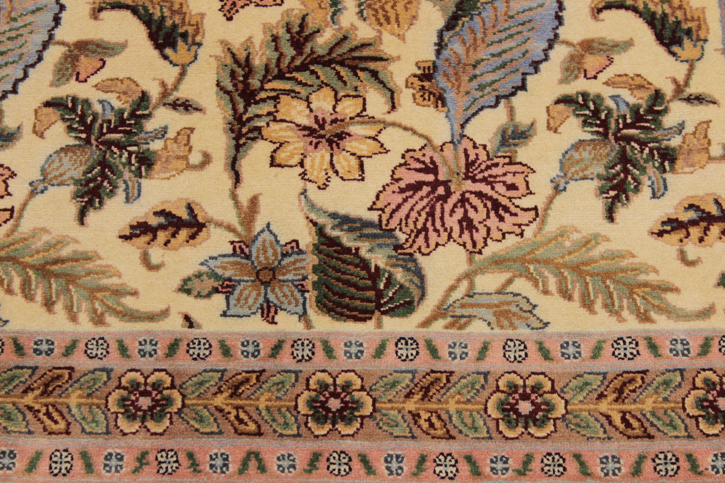 handmade Transitional Gulberg Ivory Pink Hand Knotted RECTANGLE 100% WOOL area rug 3x5