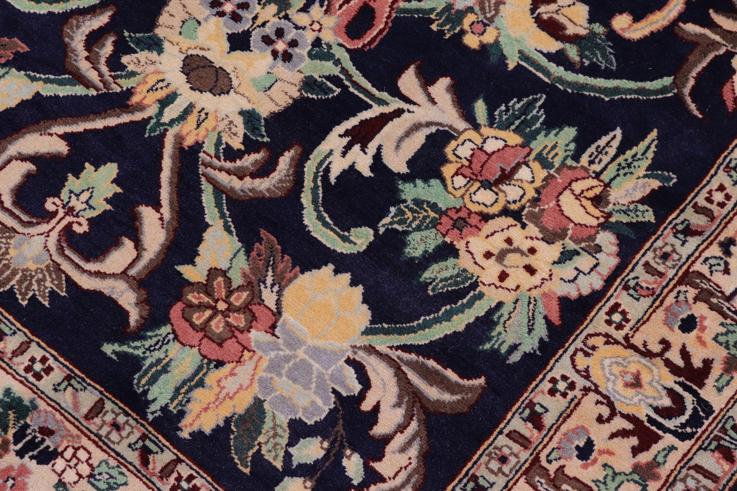 handmade Traditional Anarlaki Blue Ivory Hand Knotted RECTANGLE 100% WOOL area rug 3x5