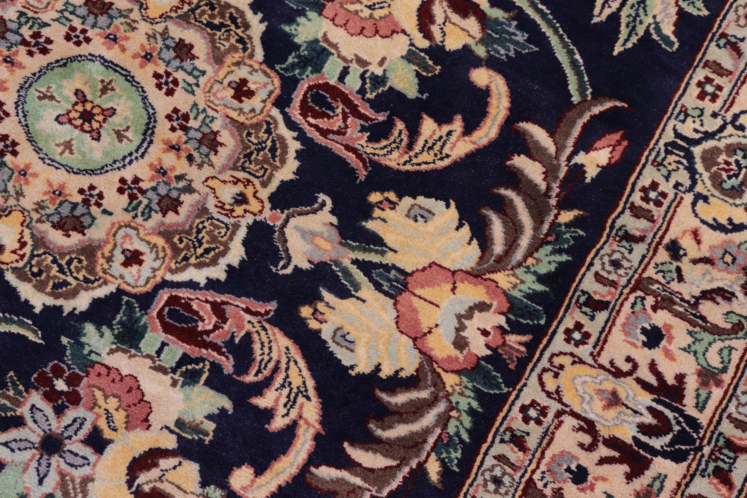 handmade Traditional Anarlaki Blue Ivory Hand Knotted RECTANGLE 100% WOOL area rug 3x5