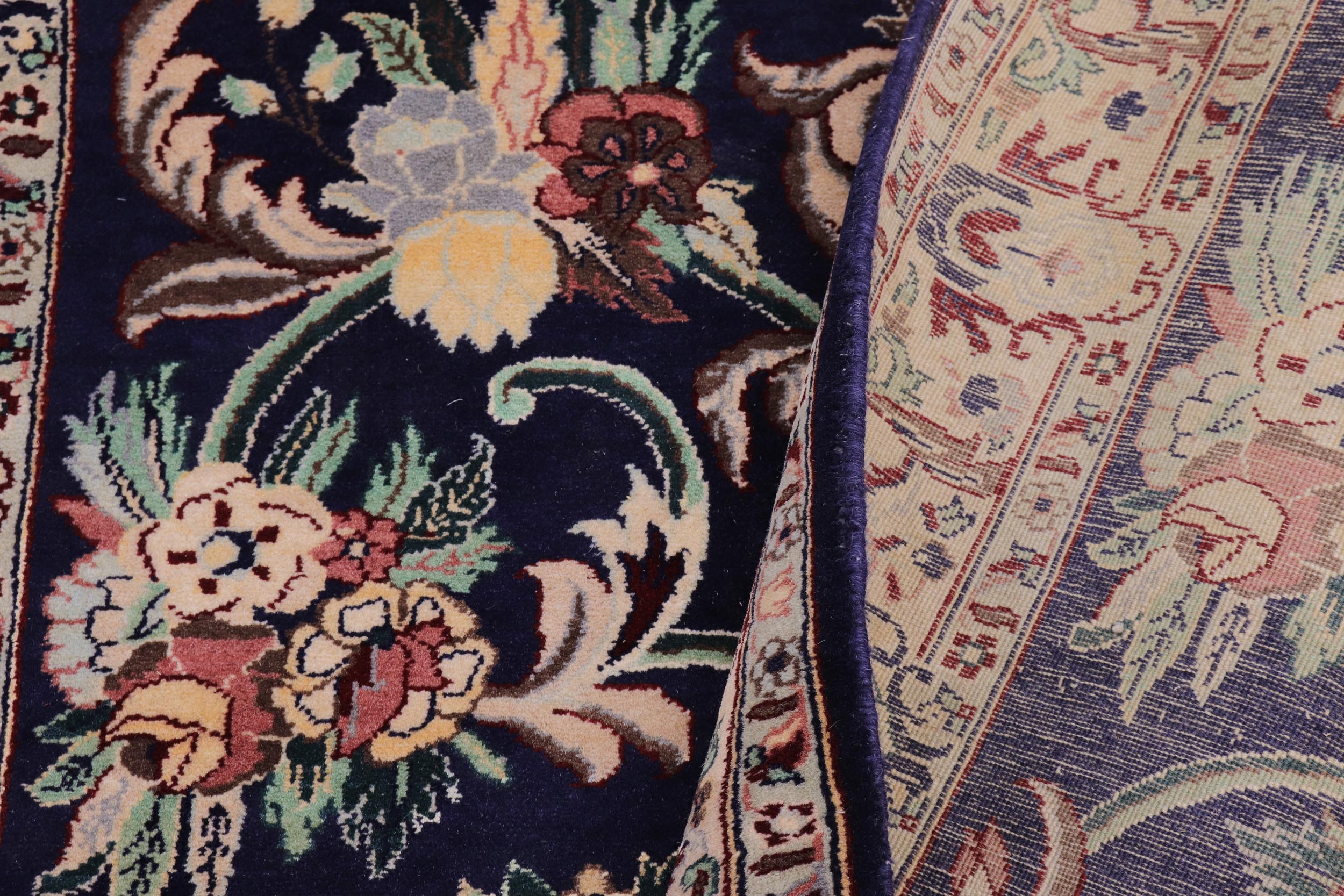 handmade Traditional Anarlaki Blue Ivory Hand Knotted RECTANGLE 100% WOOL area rug 3x5