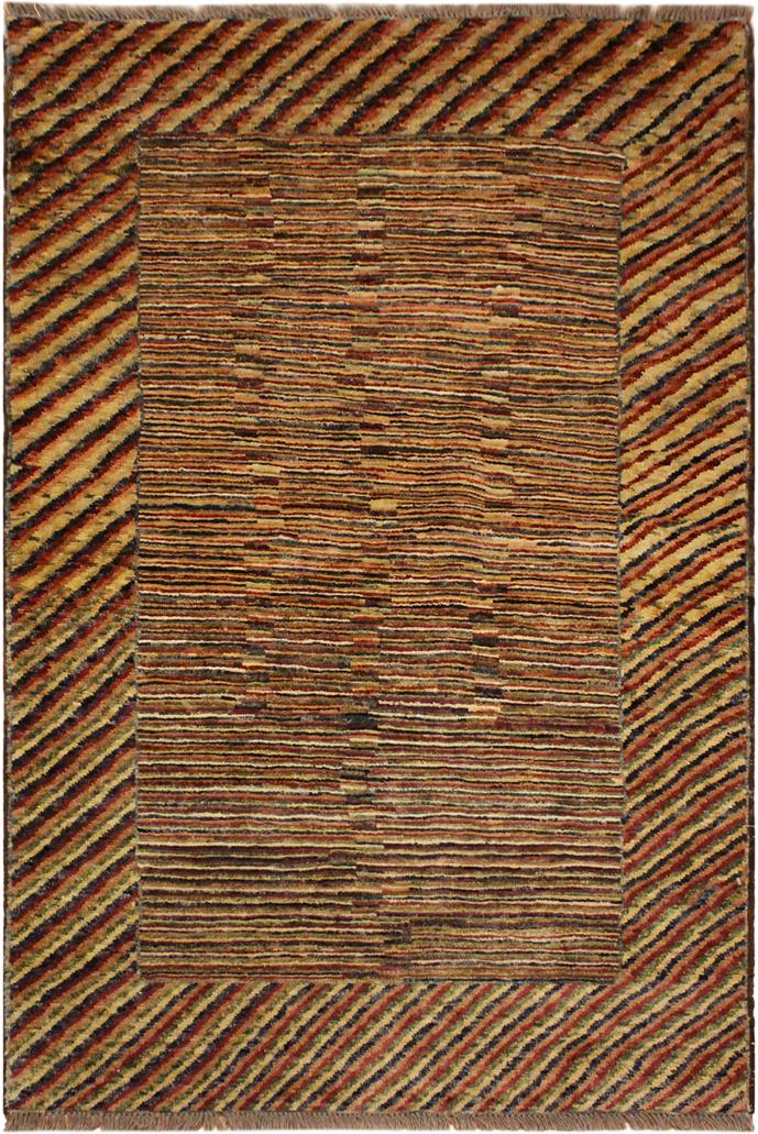 handmade Modern Gabbeh Blue Green Hand Knotted RECTANGLE 100% WOOL area rug 3 X5 