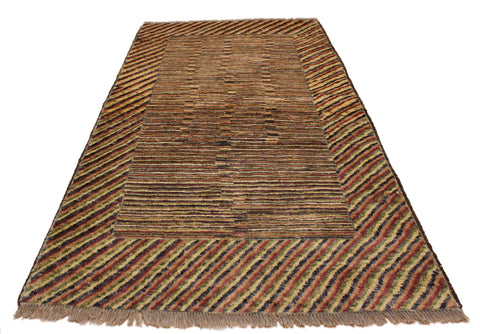 handmade Modern Gabbeh Blue Green Hand Knotted RECTANGLE 100% WOOL area rug 3' x 5'