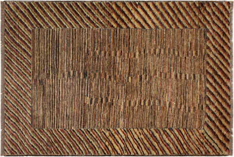 handmade Modern Gabbeh Blue Green Hand Knotted RECTANGLE 100% WOOL area rug 3' x 5'