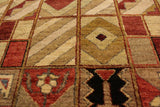 handmade Modern Gabbeh Beige Red Hand Knotted RECTANGLE 100% WOOL area rug 3  x 5 