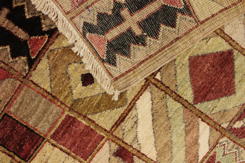handmade Modern Gabbeh Beige Red Hand Knotted RECTANGLE 100% WOOL area rug 3' x 5'