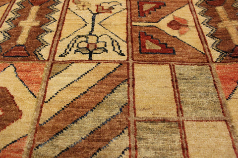 handmade Modern Gabbeh Beige Brown Hand Knotted RECTANGLE 100% WOOL area rug 3' x 5'
