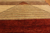 handmade Modern Gabbeh Beige Red Hand Knotted RECTANGLE 100% WOOL area rug 3  x 5 