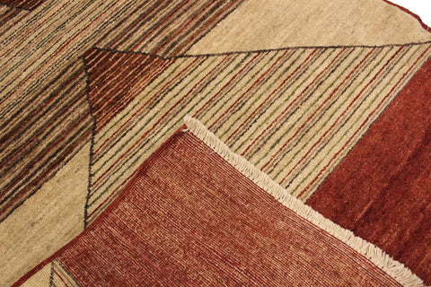 handmade Modern Gabbeh Beige Red Hand Knotted RECTANGLE 100% WOOL area rug 3' x 5'