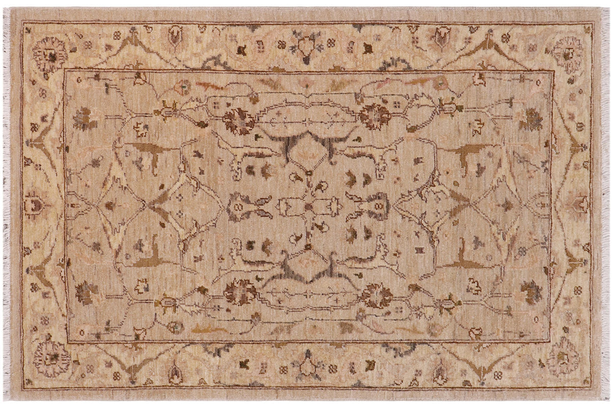 handmade Traditional Kafkaz Lt. Tan Gold Hand Knotted RECTANGLE 100% WOOL area rug 3x5