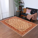 handmade Traditional Kafkaz Ivory Red Hand Knotted RECTANGLE 100% WOOL area rug 3 x 5